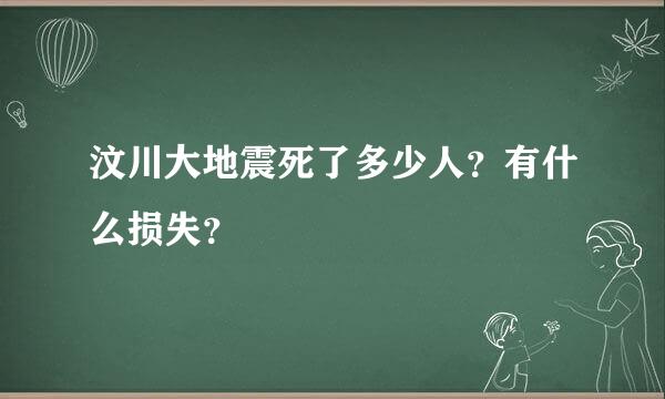 汶川大地震死了多少人？有什么损失？