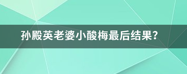 孙殿英老婆小酸梅最后结果？