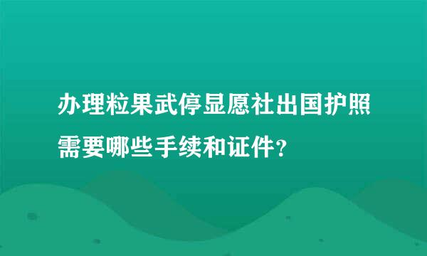 办理粒果武停显愿社出国护照需要哪些手续和证件？