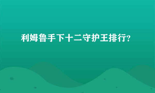 利姆鲁手下十二守护王排行？