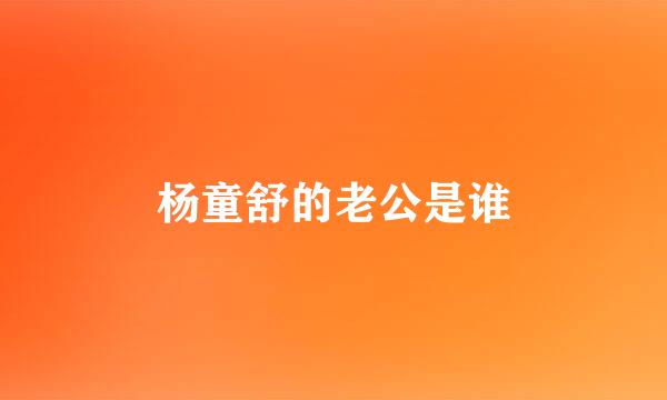 杨童舒的老公是谁