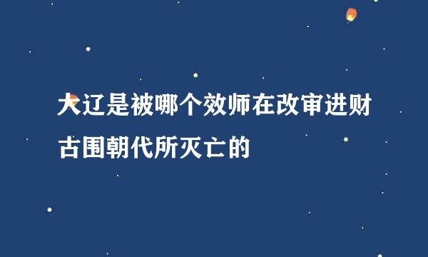 大辽是被哪个效师在改审进财古围朝代所灭亡的