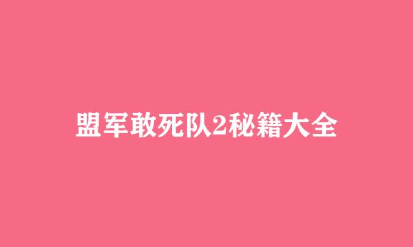 盟军敢死队2秘籍大全