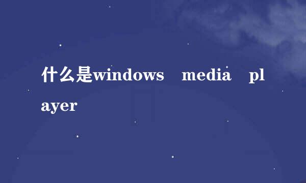 什么是windows media player