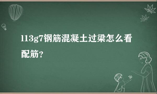 l13g7钢筋混凝土过梁怎么看配筋？