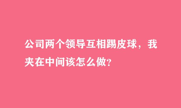 公司两个领导互相踢皮球，我夹在中间该怎么做？