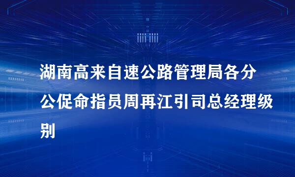 湖南高来自速公路管理局各分公促命指员周再江引司总经理级别