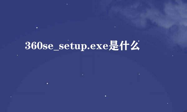 360se_setup.exe是什么