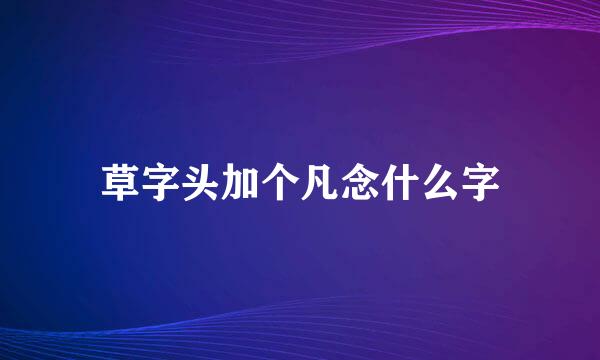 草字头加个凡念什么字