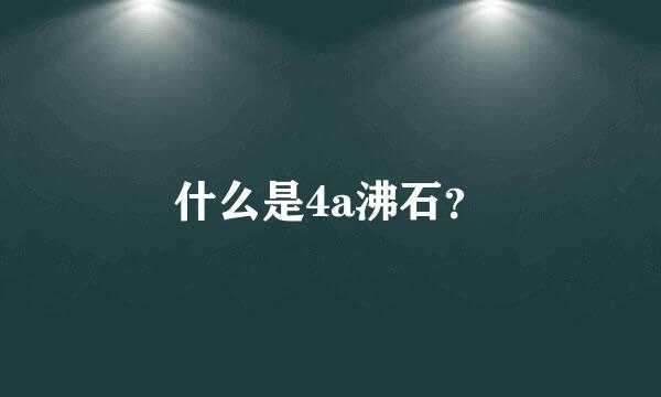 什么是4a沸石？