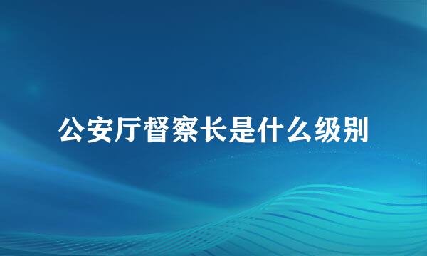 公安厅督察长是什么级别