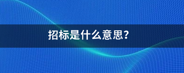 招标是什么意思？