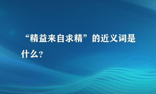 “精益来自求精”的近义词是什么？