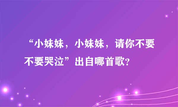 “小妹妹，小妹妹，请你不要不要哭泣”出自哪首歌？