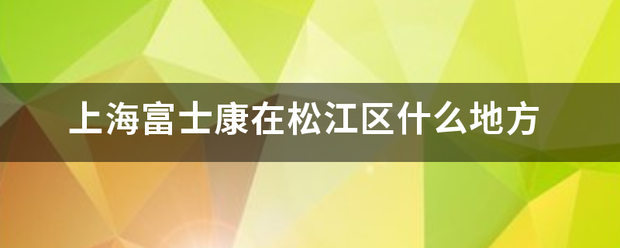 上期海富士康在松江区什么地方