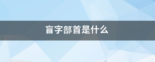 盲字部首是什么容专革化少突石操振