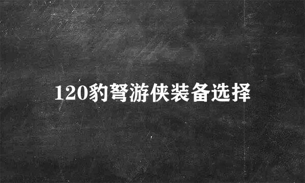 120豹弩游侠装备选择