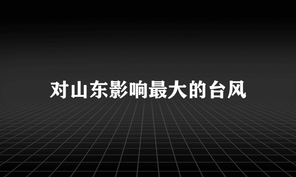 对山东影响最大的台风