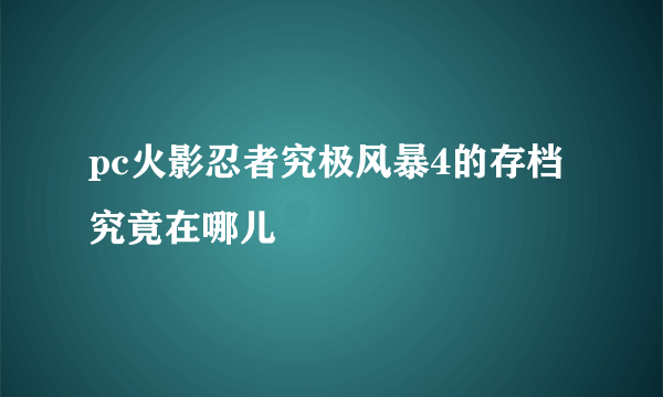 pc火影忍者究极风暴4的存档究竟在哪儿