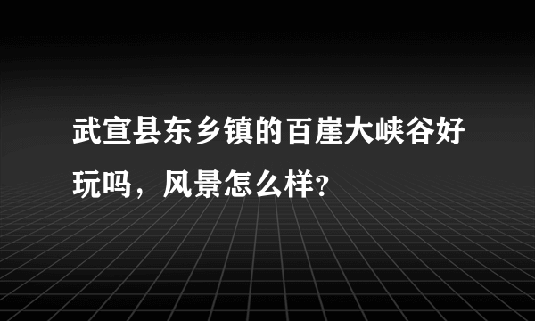 武宣县东乡镇的百崖大峡谷好玩吗，风景怎么样？