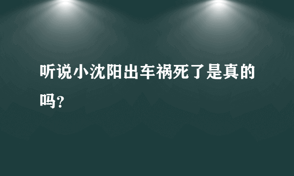 听说小沈阳出车祸死了是真的吗？