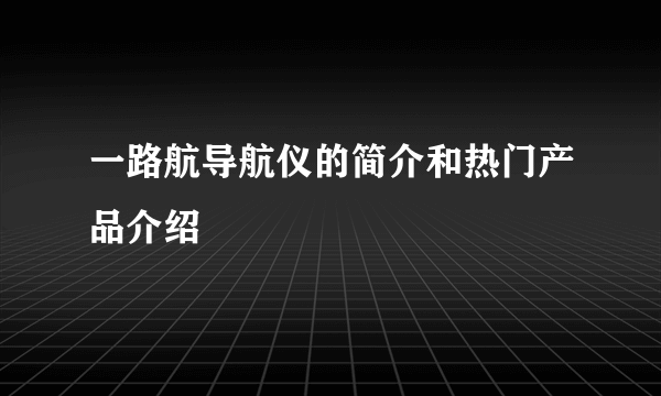 一路航导航仪的简介和热门产品介绍