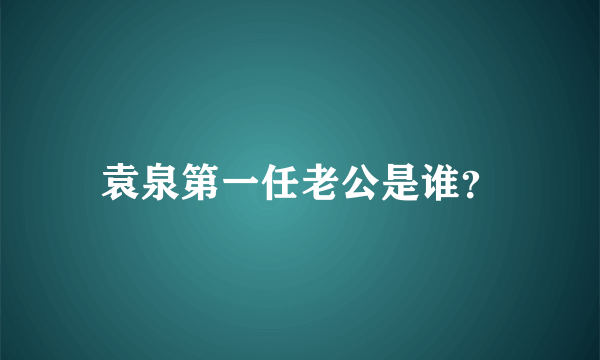 袁泉第一任老公是谁？