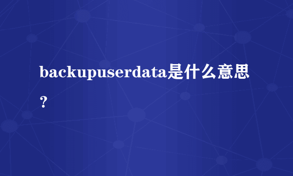 backupuserdata是什么意思？