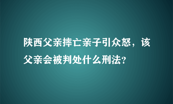 陕西父亲摔亡亲子引众怒，该父亲会被判处什么刑法？