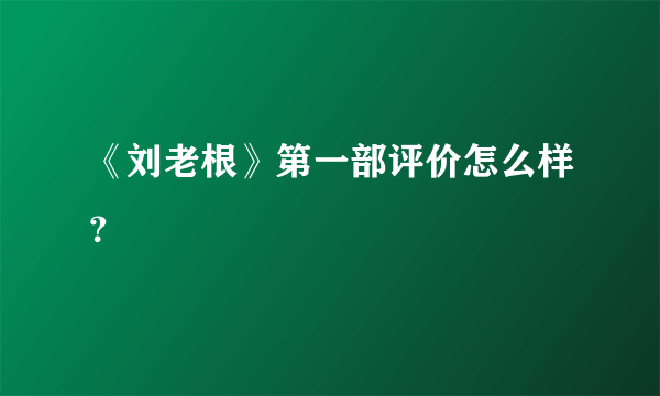 《刘老根》第一部评价怎么样？