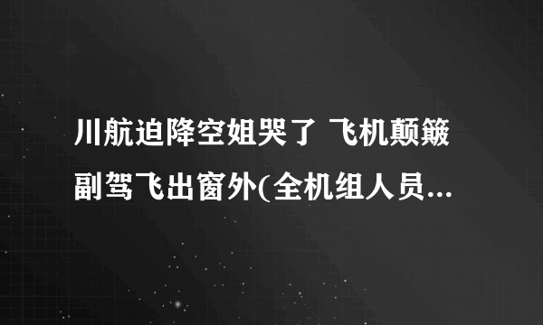 川航迫降空姐哭了 飞机颠簸副驾飞出窗外(全机组人员生死攸关)