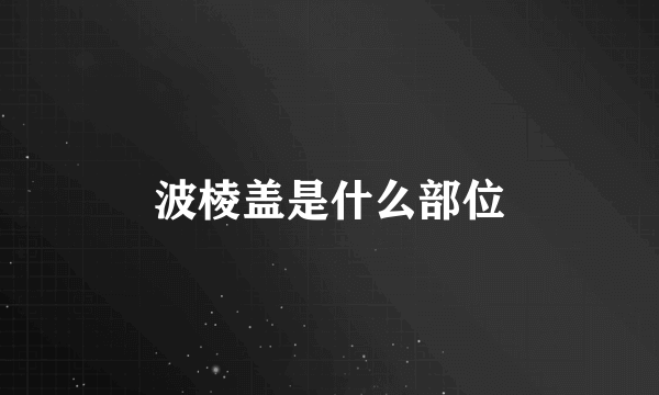 波棱盖是什么部位