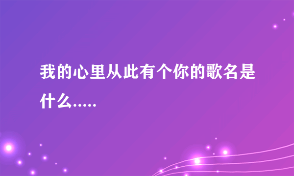 我的心里从此有个你的歌名是什么.....