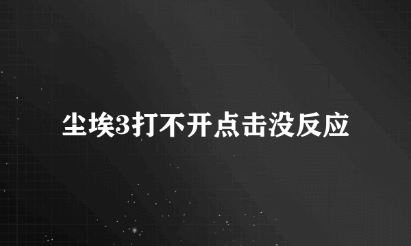 尘埃3打不开点击没反应