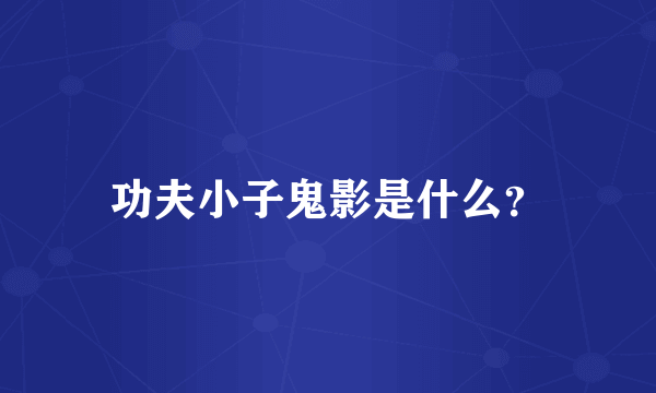 功夫小子鬼影是什么？