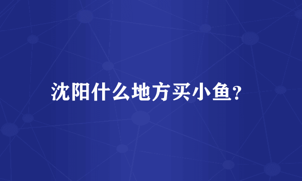 沈阳什么地方买小鱼？