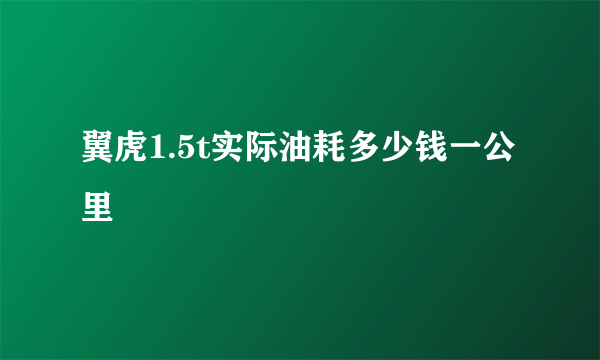 翼虎1.5t实际油耗多少钱一公里