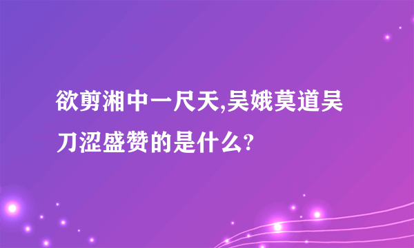 欲剪湘中一尺天,吴娥莫道吴刀涩盛赞的是什么?