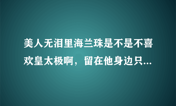 美人无泪里海兰珠是不是不喜欢皇太极啊，留在他身边只是为了报仇吗，片花看得我纠结无比