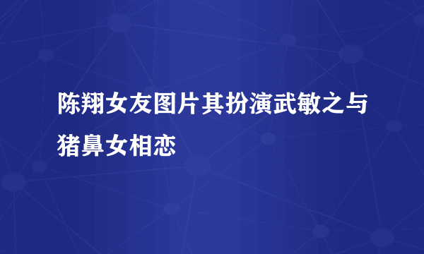 陈翔女友图片其扮演武敏之与猪鼻女相恋