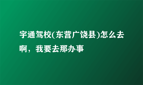 宇通驾校(东营广饶县)怎么去啊，我要去那办事