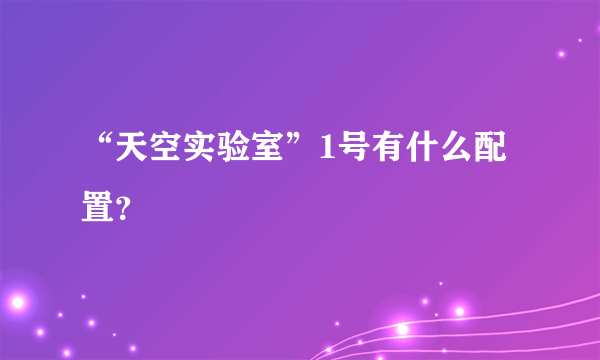 “天空实验室”1号有什么配置？