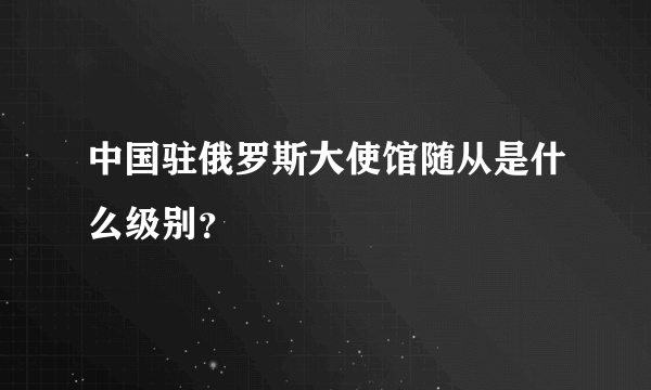 中国驻俄罗斯大使馆随从是什么级别？