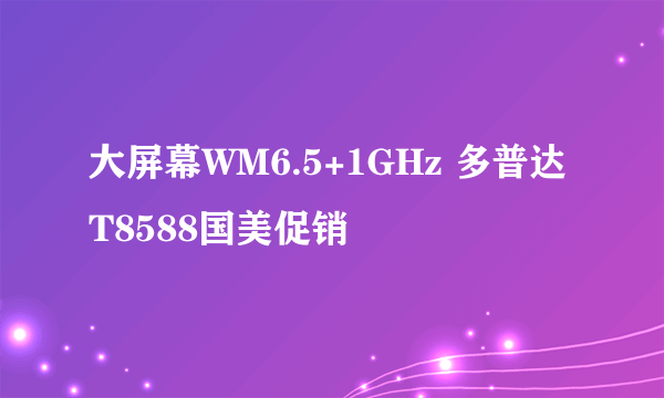 大屏幕WM6.5+1GHz 多普达T8588国美促销