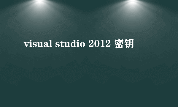 visual studio 2012 密钥