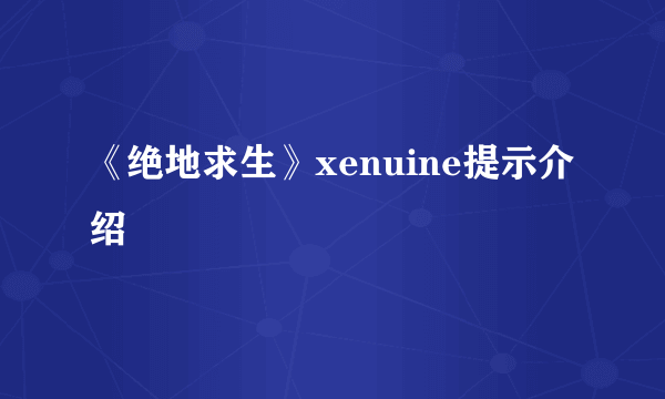 《绝地求生》xenuine提示介绍