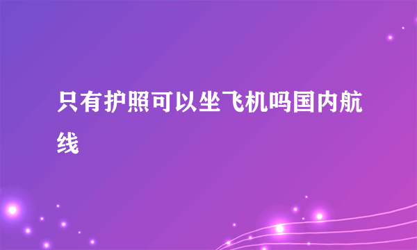 只有护照可以坐飞机吗国内航线