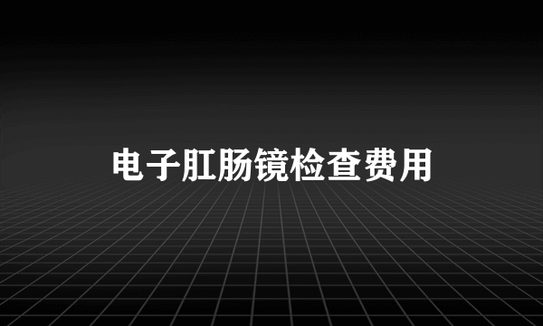 电子肛肠镜检查费用