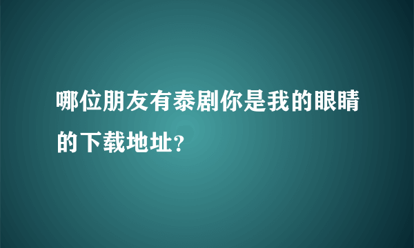 哪位朋友有泰剧你是我的眼睛的下载地址？