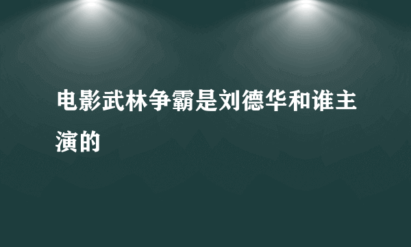 电影武林争霸是刘德华和谁主演的